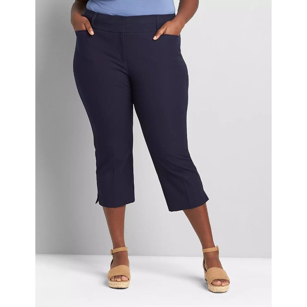 Lane Bryant Womens Size 14 Mid Rise Signature Fit Capri 4-Season Pants Blue $69